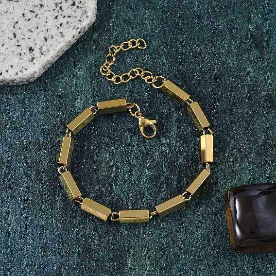 304 браслеты-цепочки из нержавеющей стали с шестигранными звеньями для женщин и мужчин, ионное покрытие (ip)