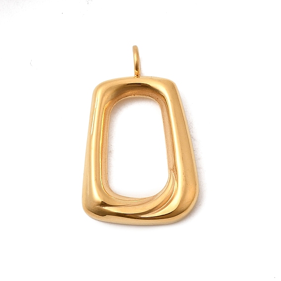 Полые 304 из нержавеющей стали кулоны, трапециевидный шарм, ионное покрытие (ip), долговечный