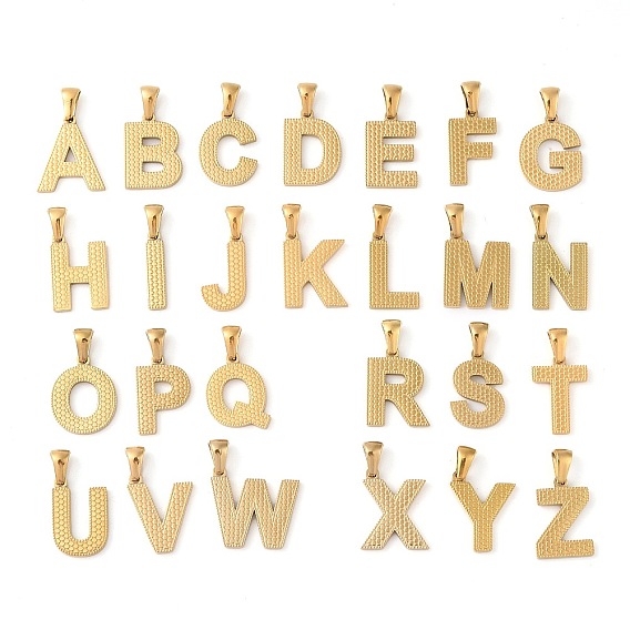 26шт. вакуумное покрытие pvd 304 подвески из нержавеющей стали, золотые, буквенное очарование