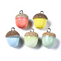 Handmade Porcelain Ceramic Pendants, with Iron Loop, Bright Glazed Porcelain, Pine Cone