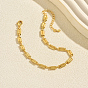 Tobilleras de cadena rectangular de latón para mujer, ideales para la playa en verano.