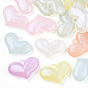 Luminous Acrylic Pendants, with Glitter, Glow In The Dark, Heart Charms
