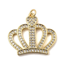 Латунные микропаве прозрачные подвески с фианитом, долговечный, стойки покрытие, без свинца и без кадмия, корона прелести