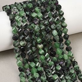 Натуральный рубин в цоизита бусин пряди, граненые, твист