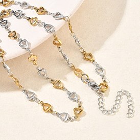 Двухцветная цепочка из нержавеющей стали с треугольными звеньями для женщин, ионное покрытие (ip)