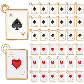 60 шт 2 стили подвески из сплава эмали, игральная карта