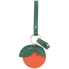 1брелки из искусственной кожи, цвет мандарин