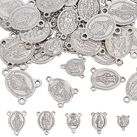 50pcs 5 style 201 maillons de composants de lustre en acier inoxydable