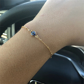 Bracelet bohème oeil du diable avec pierre bleue, accessoire pour femme à la mode et polyvalent