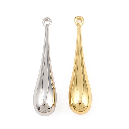 Brass Pendants, Teardrop Charms, Rack Plating, Long-Lasting Plated, Lead Free & Cadmium Free