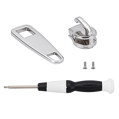 1 аксессуары для сумок и одежды, комплекты компонентов на молнии, 304 бегунки застежек-молний из нержавеющей стали и сплава, с отверткой и винтом