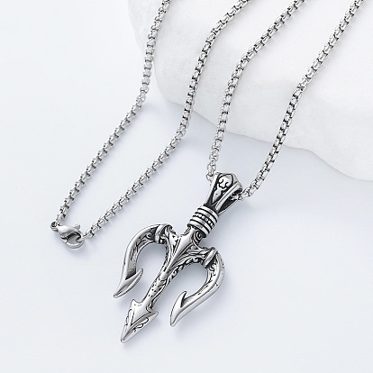 Кулон в виде трех викингов 304 Мужские ожерелья из нержавеющей стали