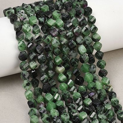 Натуральный рубин в цоизита бусин пряди, граненые, твист