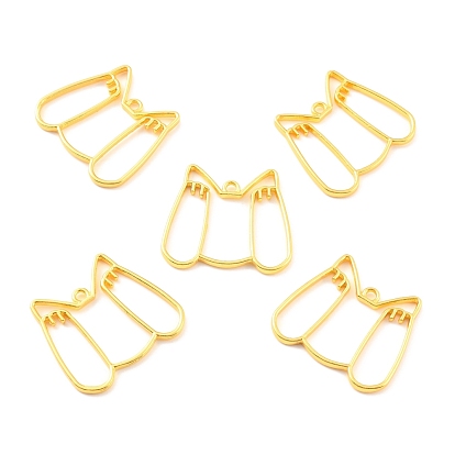 Alloy Open Back Bezel Pendants, for DIY UV Resin, Epoxy Resin, Pressed Flower Jewelry, Cadmium Free & Lead Free, Cat
