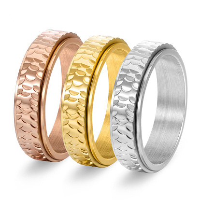 304 вращающиеся кольца для пальцев из нержавеющей стали, масштаб, Кольцо-спиннер для успокоения беспокойства, медитации