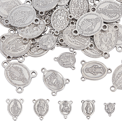 50pcs 5 style 201 maillons de composants de lustre en acier inoxydable