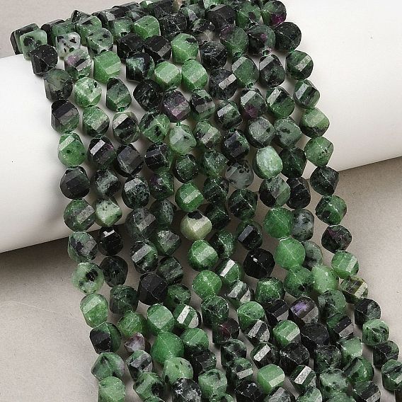 Натуральный рубин в цоизита бусин пряди, граненые, твист