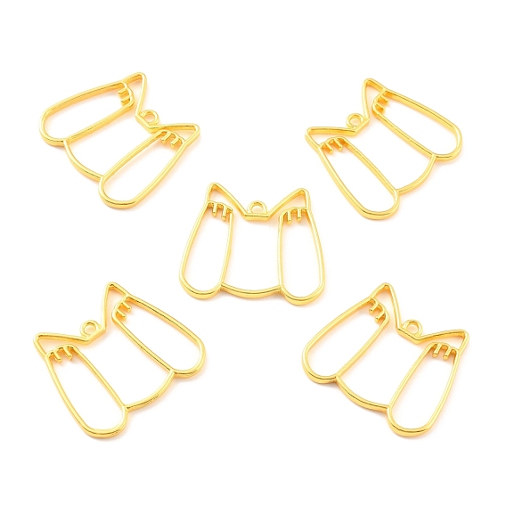 Alloy Open Back Bezel Pendants, for DIY UV Resin, Epoxy Resin, Pressed Flower Jewelry, Cadmium Free & Lead Free, Cat
