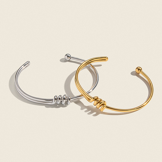 304 женские браслеты с открытыми манжетами из нержавеющей стали