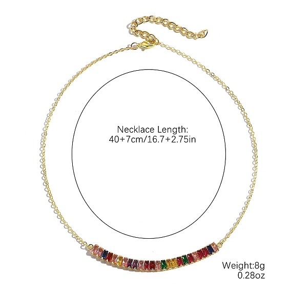 Китайские ожерелья из латуни с микропаве и кубическим цирконием для женщин