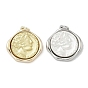 Латунные подвески, без кадмия, без никеля и без свинца, круглые с женским узором подвески, с целью перехода в кольце