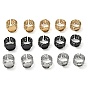 304 Stainless Steel Cuff Ring Components, Round Bezel Pad Ring Setting