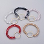 Facettierte Rondelle Glasperlen Stretch Armbänder, mit matt vergoldetem Legierungsverbindungsring