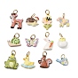 Printed 304 Stainless Steel Pendants, Animal Charms, Golden