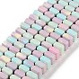 Natural Rainbow Alashan Agate Beads Strands, Dyed, Rectangle