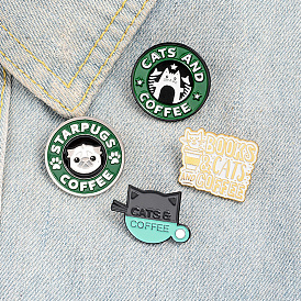 Cute Enamel Pins for Collar - Cartoon Dog and Cat Brooch Badge