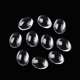 Transparent Glass Cabochons, Oval