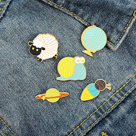 Adorable Animal Planet Brooches - Earth, Stars, Snails and Sheep Pins