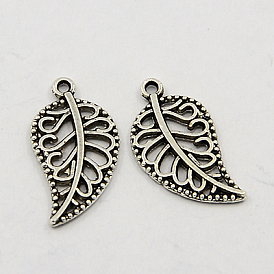 Подвески в тибетском стиле , лист, 18x10x1 мм, отверстие : 1 мм