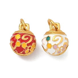 Подвески в виде рождественских колокольчиков из сплава с эмалью, золотые