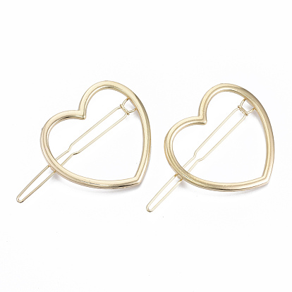 Alloy Hollow Geometric Hair Pin, Ponytail Holder Statement, Hair Accessories for Women, Cadmium Free & Lead Free, Heart