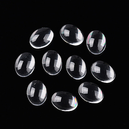 Transparent Glass Cabochons, Oval