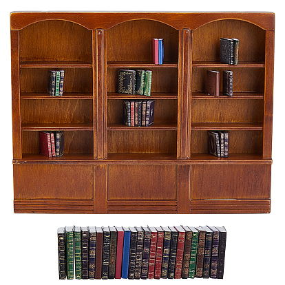 1 шт. миниатюрные украшения для деревянной книжной полки, аксессуары для кукольного домика с микро-ландшафтом, притворяясь опорными украшениями, с 8 наборами бумажных блокнотов мини-модель