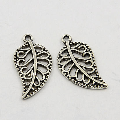 Подвески в тибетском стиле , лист, 18x10x1 мм, отверстие : 1 мм