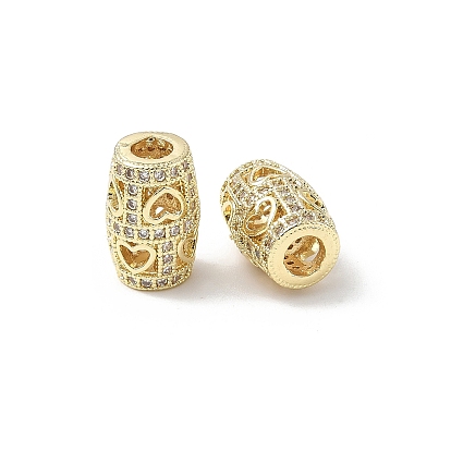 Латунные микро проложить кубического циркония бусы, овальные, стойки покрытие, долговечный, без кадмия и без свинца