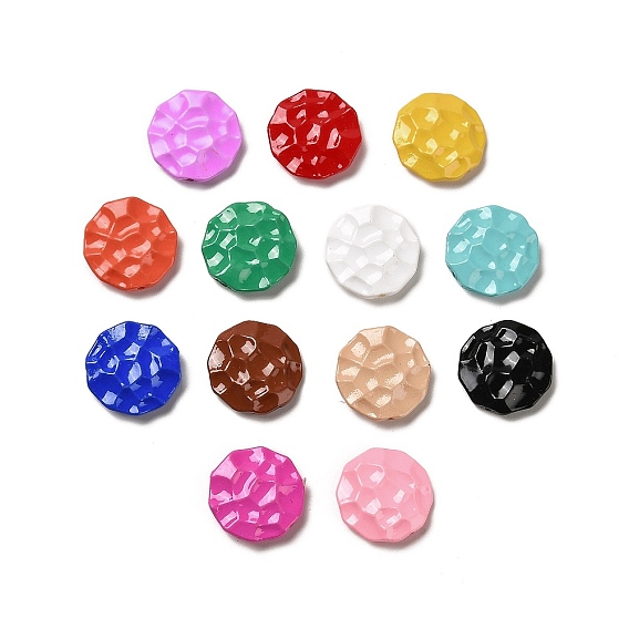 Baking Paint Acrylic Beads, Flat Round