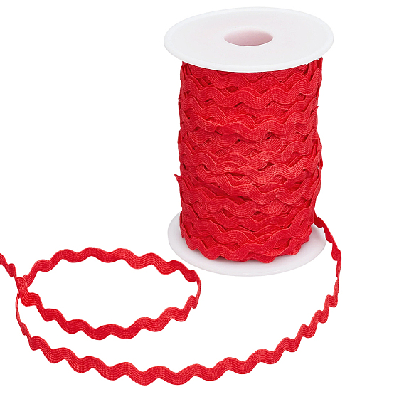 40m bordure de franges courbées en vagues, ruban à coudre, pour la robe en tissu bricolage faire décorer, avec 1pc bobines vides