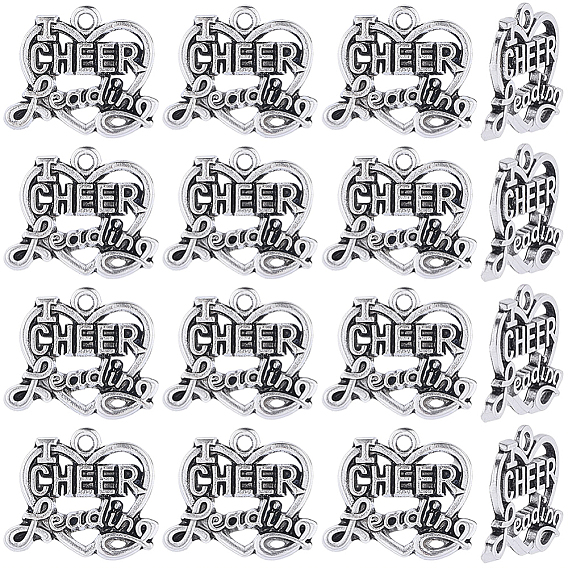 50 шт. Подвески из сплава в тибетском стиле, сердце со словом «я радуюсь», ведущие чары