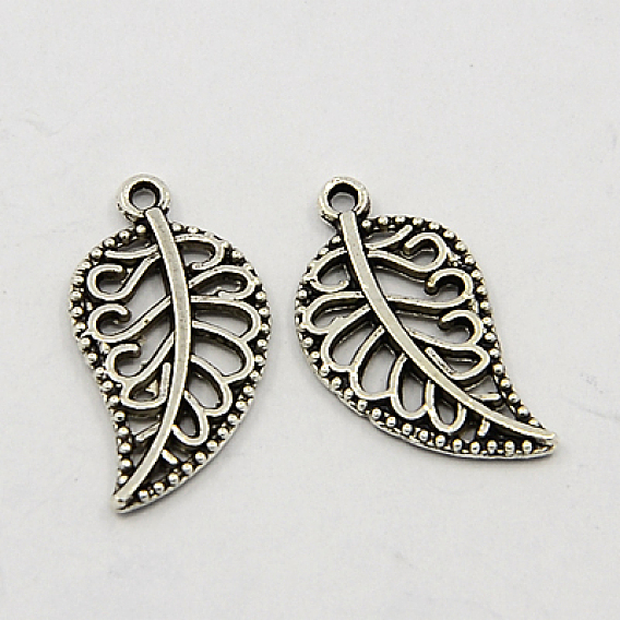 Подвески в тибетском стиле , лист, 18x10x1 мм, отверстие : 1 мм