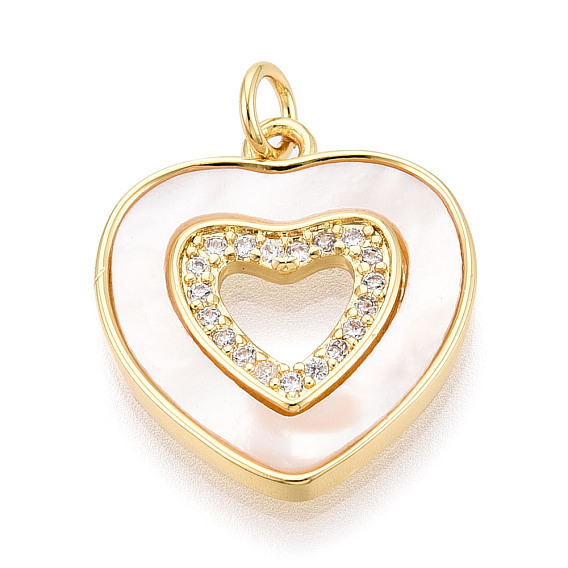 Латунные микропаве прозрачные подвески с фианитом, без кадмия и без свинца, с оболочкой, сердце, с целью перехода в кольце