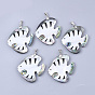 Shell Big Pendants, with Brass Findings, Fish, Platinum