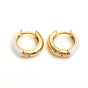 Серьги-кольца Huggie из латуни с эмалью, кольцо, золотые