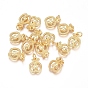 Electroplated Alloy Charms, Long-Lasting Plated, with Brass Jump Ring, Apple