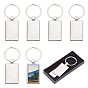 Alloy Blank Keychain, with Iron Findings, for Heat Transfer Blank Materials, Rectangle