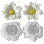 2Pcs 2 Styles Flower Candle Silicone Molds