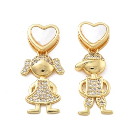 Настоящие 18 k позолоченные латунные подвески с микропаве и кубическим цирконием, без кадмия, без никеля и без свинца, с оболочкой, шармы в форме человека 